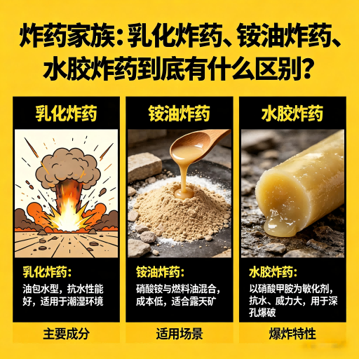 通化炸药家族：乳化炸药、铵油炸药、水胶炸药到底有什么区别？